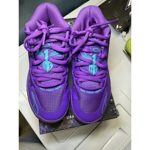PUMA Melo MB.01 Youth Purple Glimmer Basketball Shoes Size 4 - Picture 6 of 9